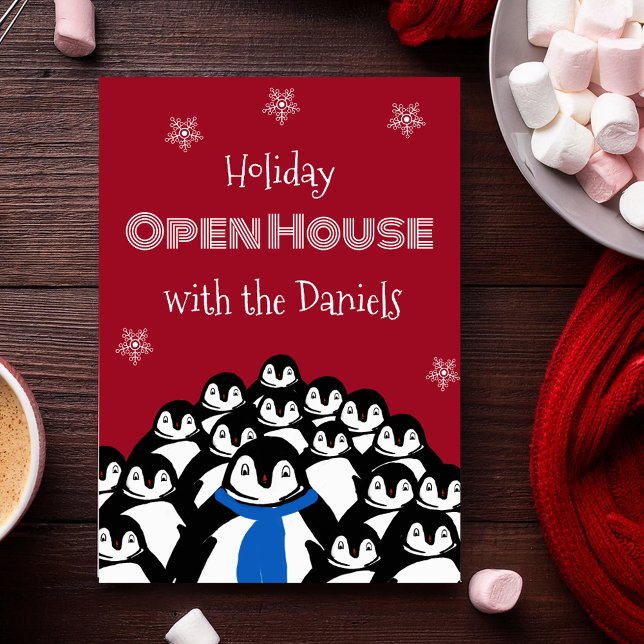 Penguin Open House Christmas Party Invitation (Créateur téléchargé)