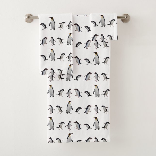 Penguin-Party-Badezimmer-Tuch-Set Badhandtuch Set (Insitu)