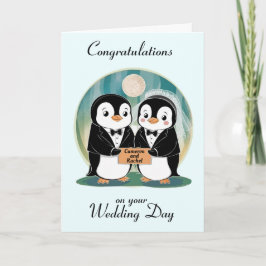 Penguin Personalisiert Wedding Karte