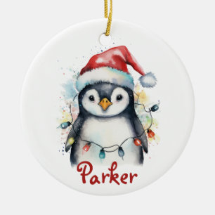 Penguin Personalisierte Weihnachtsfeier Keramik Ornament