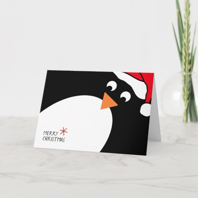 Penguin Personalisierte Weihnachtskarte Feiertagskarte (Vorderseite)