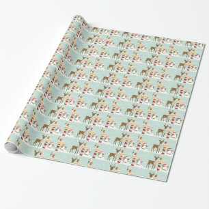 Penguin Reindeer North Pole Weihnachtsfeiertag Geschenkpapier