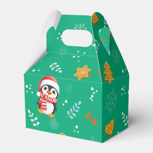Penguin Santa Happy Frohe Weihnachtsbaumstruktur M Geschenkschachtel