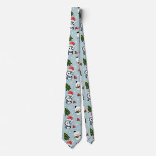 Penguin Santa Happy Frohe Weihnachtsbaumstruktur M Krawatte