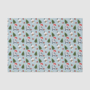 Penguin Santa Happy Frohe Weihnachtsbaumstruktur M Seidenpapier
