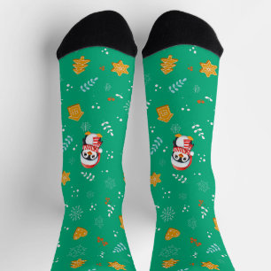 Penguin Santa Happy Frohe Weihnachtsbaumstruktur M Socken