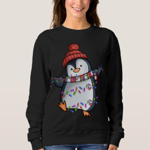 Penguin Santa Lights Weihnachts Pajamas Niedlich P Sweatshirt