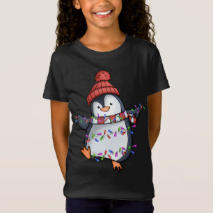 Penguin Santa Lights Weihnachts Pajamas Niedlich P T-Shirt