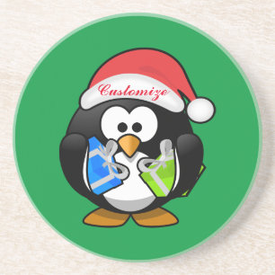 Penguin Santa Thunder_Cove Getränkeuntersetzer