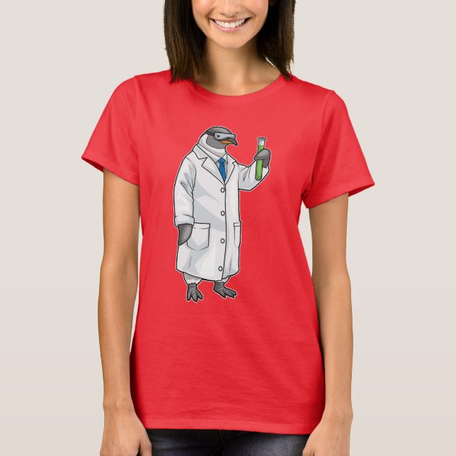 Penguin Scientist Test tube Laboratory T-Shirt (Vorderseite)