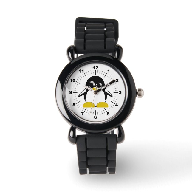Penguin Silver Glitzer Strap Watch Armbanduhr (Vorderseite)