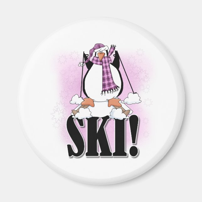 Penguin Ski Magnet (Vorne)