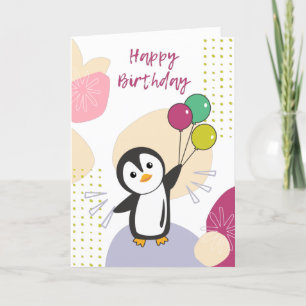 Penguin Souhaite Bon Anniversaire À Vous Carte Pin
