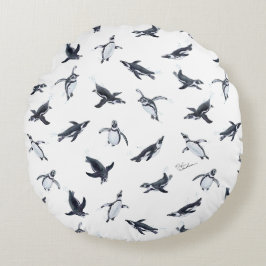 Penguin Squadron | Ocean Art Design Rundes Kissen