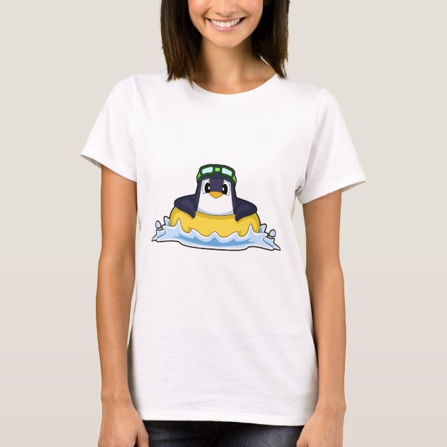 Penguin Swimming Inflatable float Summer T-Shirt (Vorderseite)