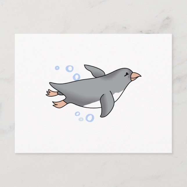 PENGUIN SWIMMING POSTKARTE (Vorderseite)