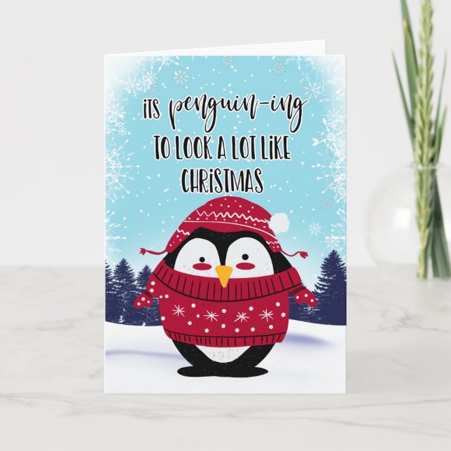 Penguin to look a lot like christmas karte (Vorderseite)