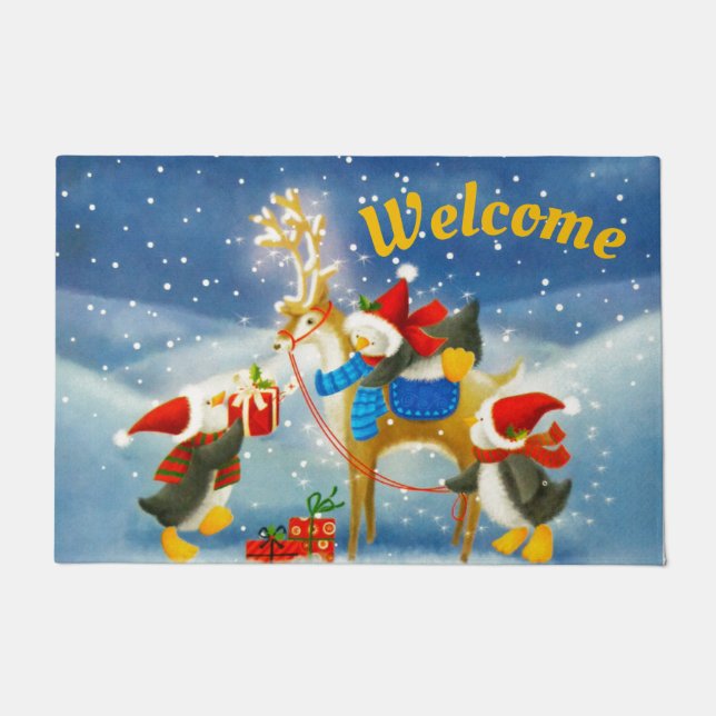 Penguin und Reindee Fußmatte (Vorderseite)