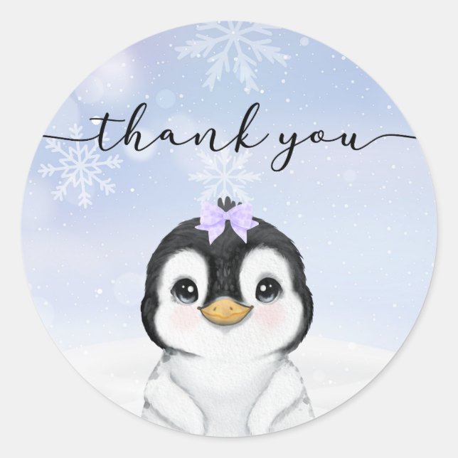 Penguin Vielen Dank für Ihre Unterstützung Runder Aufkleber (Vorderseite)