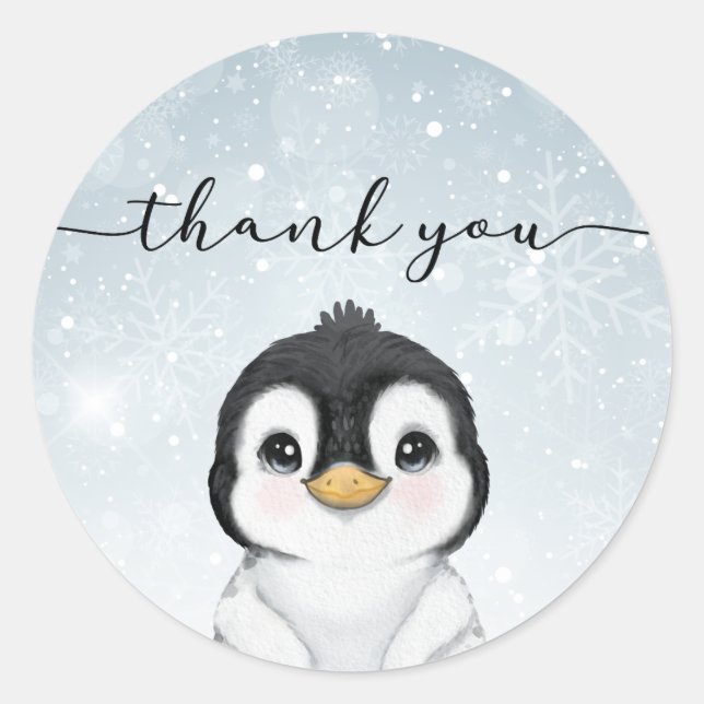 Penguin Vielen Dank für Ihre Unterstützung Runder Aufkleber (Vorderseite)