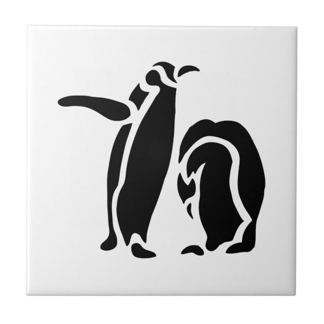 Penguin-Vintager hölzerner Stich Fliese (Vorderseite)