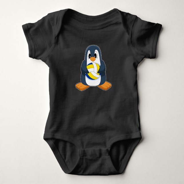 Penguin Volleyball Baby Strampler (Vorderseite)