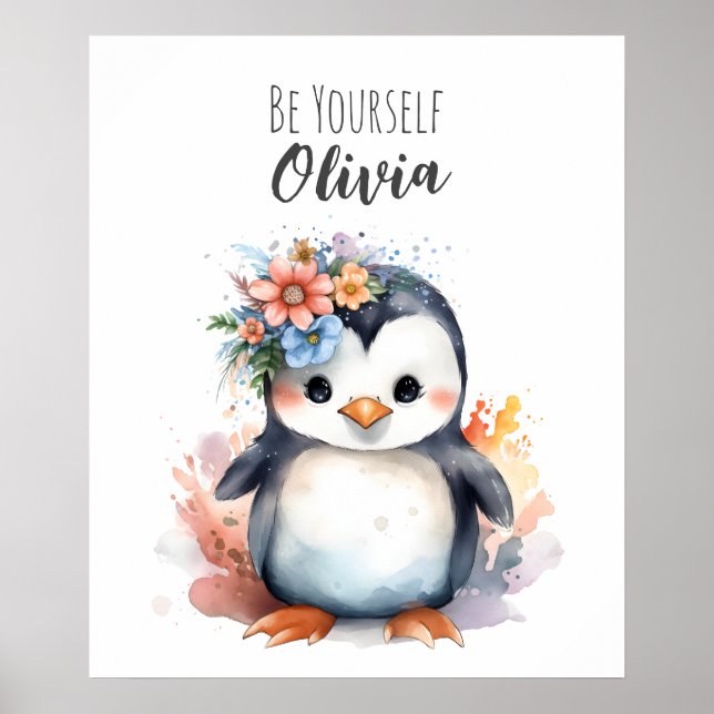 Penguin Wall Art | Animal Kinderzimmer Art Poster (Vorne)