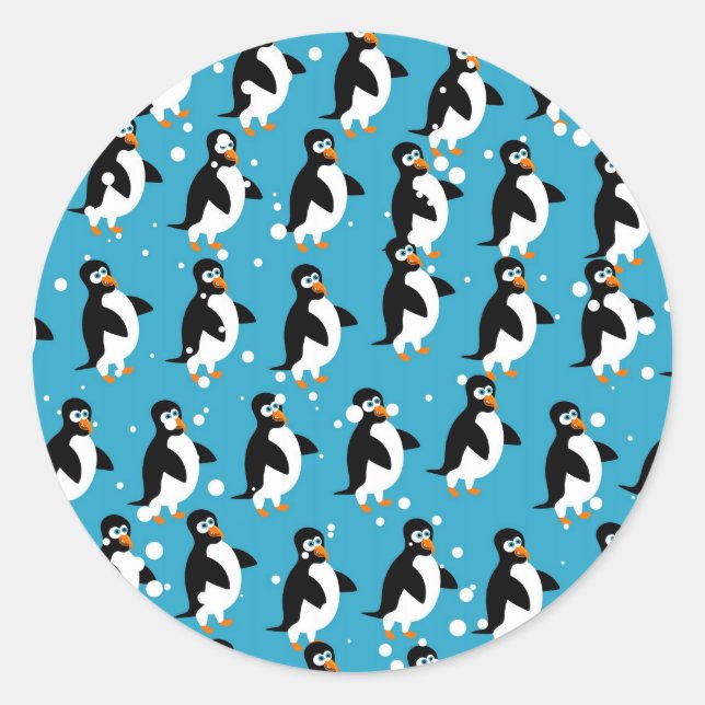 Penguin Wallpaper Runder Aufkleber (Vorderseite)