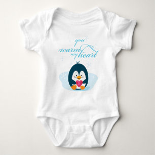PENGUIN "warme mir das Herz" Baby Strampler