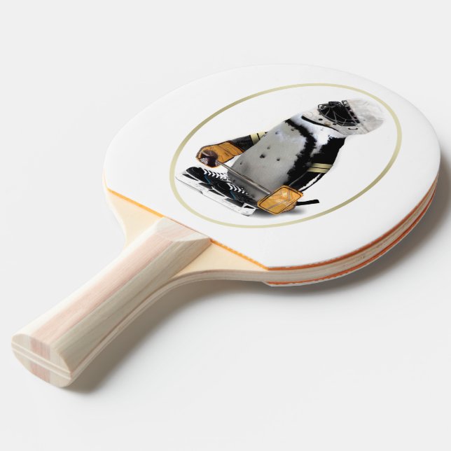 Penguin Wearing Hockey Gear Tischtennis Schläger (Vorderseite)