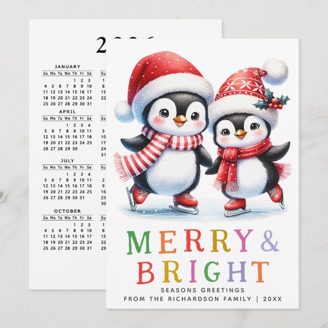 Penguin Weihnachten Farbenfroh und hell (Vorne/Hinten)