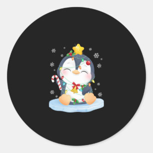 Penguin Weihnachten frohe Weihnachten Runder Aufkleber