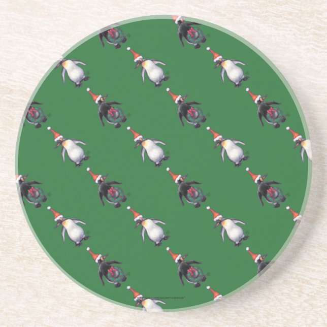 Penguin Weihnachten Getränkeuntersetzer (Vorne)