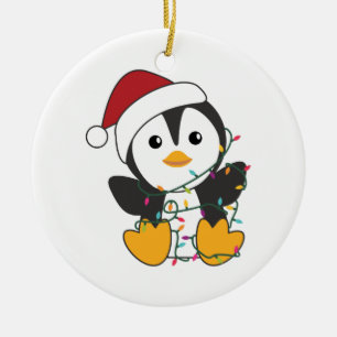 Penguin Weihnachten Schnee Winter Tiere Pinguine A Keramik Ornament