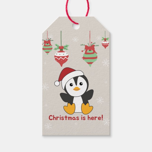 Penguin Weihnachten Schnee Winter Tiere Pinguine G Geschenkanhänger (Vorderseite)
