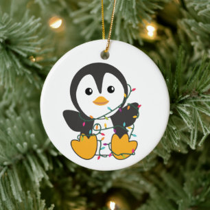 Penguin Weihnachten Schnee Winter Tiere Pinguine Keramik Ornament