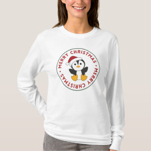Penguin Weihnachten Schnee Winter Tiere Pinguine T-Shirt