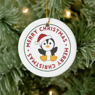 Penguin Weihnachten Schnee Wintertiere Pinguine Ce Keramik Ornament