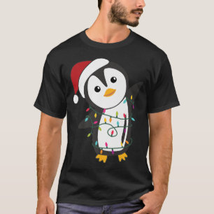 Penguin Weihnachten Weihnachtsklauseln Lichter Pen T-Shirt