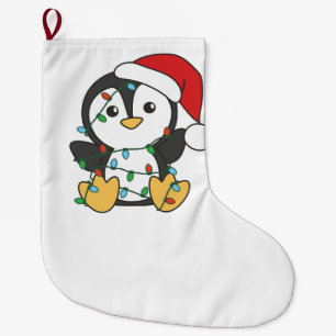 Penguin Weihnachten Winter Tiere Urlaub Penguines Großer Weihnachtsstrumpf