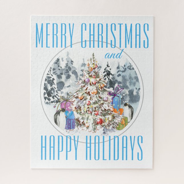 Penguin Weihnachts-Feier 16"x20" (Vertikal)