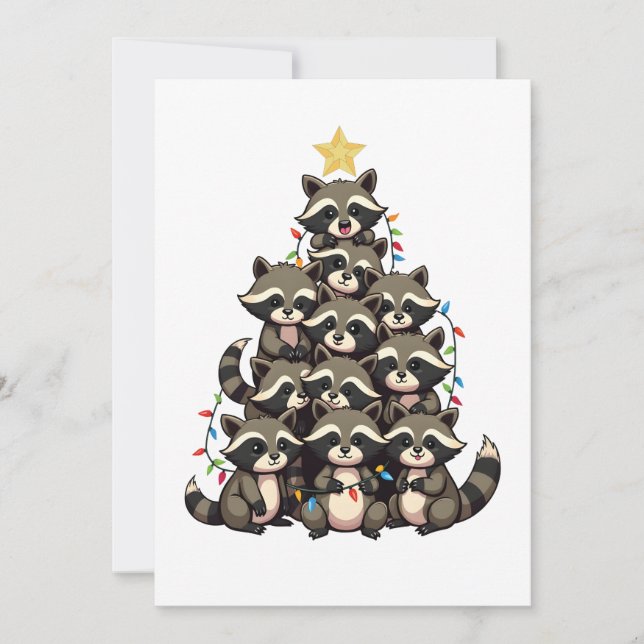 Penguin Weihnachtsbaum Frohe WeihnachtsWeihnachten Einladung (Vorderseite)