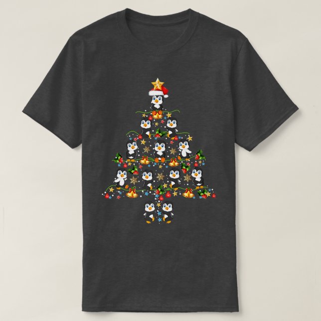 Penguin Weihnachtsbaum Frohe WeihnachtsWeihnachten T-Shirt (Design vorne)