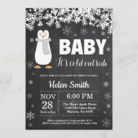 Penguin Winter Babydusche Einladung