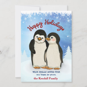 Penguin Winter Greetings Feiertagskarte