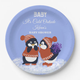 Penguin Winter Snow Birthday Baby Shower Cold  Pappteller