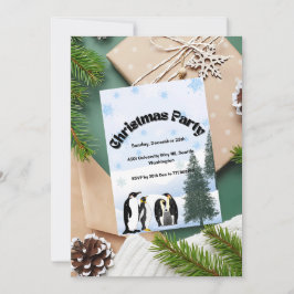Penguin Wonderland Weihnachts-Einladungskarte Einladung