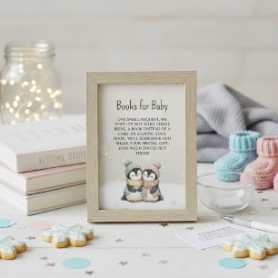 Penguin-Zwillinge-Bücher für Baby Shower Begleitkarte