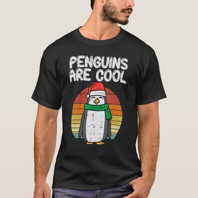 Penguins Are Cool  Animal Christmas Xmas Men Women T-Shirt (Vorderseite)