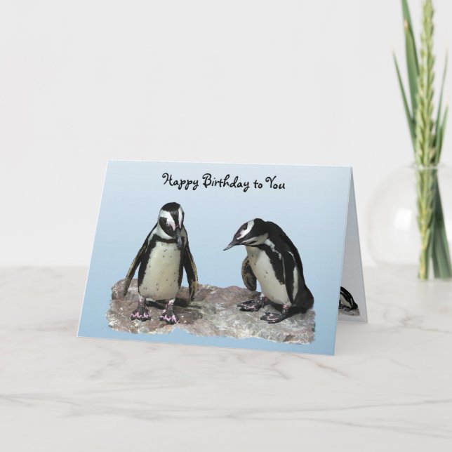 Penguins Birthday Karte (Vorderseite)